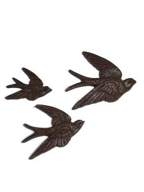 Vintage 1983 Burwood Swallows Flying Birds Wall Decor Set of 3 Style 2650